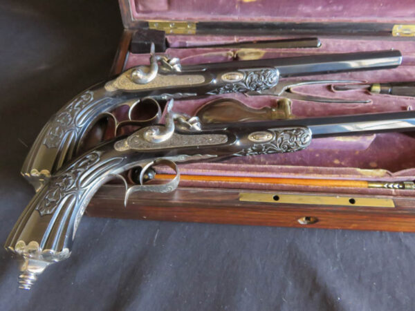 Cased French Dueling Pistols by Lepage Moutier of Paris - Image 8