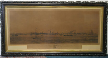 Lithograph Panoramic View of Liverpool from the River Mersey