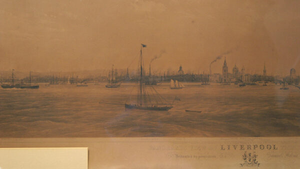 Lithograph Panoramic View of Liverpool from the River Mersey - Image 5