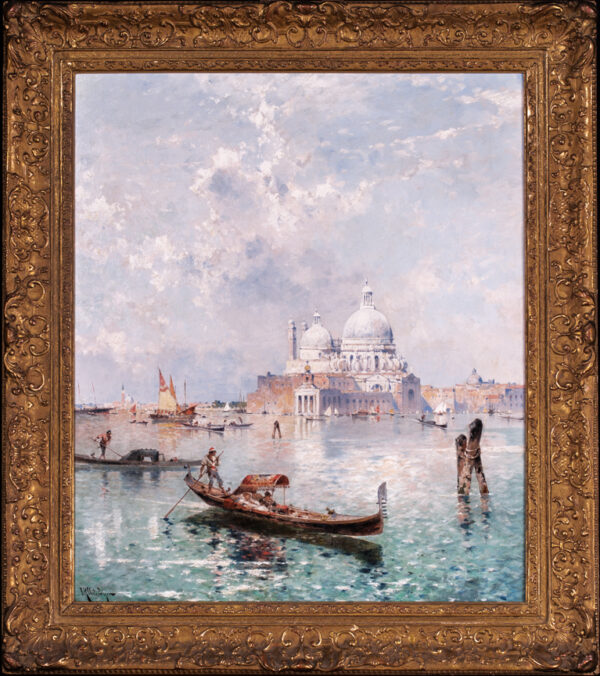Santa Maria Della Salute with Gondoliers on the Grand Canal