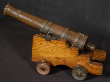 Rare Small Presentation Cannon on Wooden Carriage