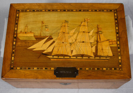Trinity Sewing Box with Three Masted Ship