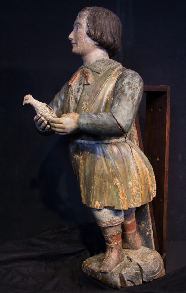 American Ship's Figurehead of a Young Boy Holding a Dove - Image 10