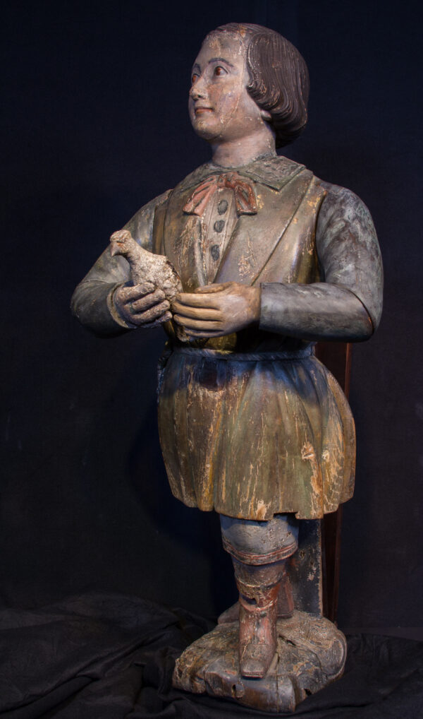 American Ship's Figurehead of a Young Boy Holding a Dove - Image 12