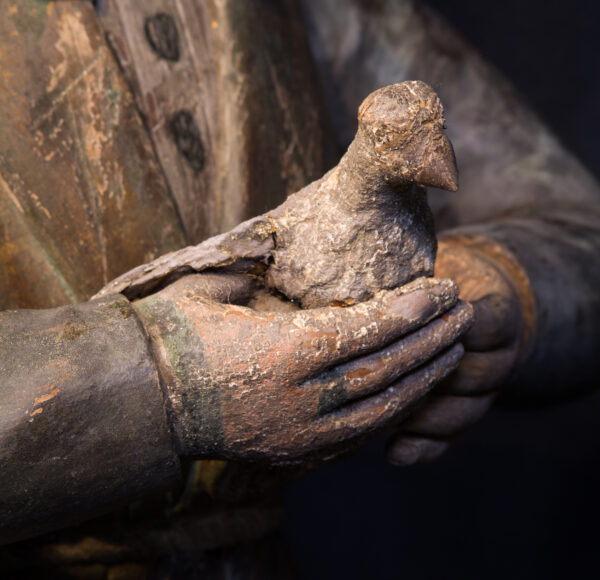 American Ship's Figurehead of a Young Boy Holding a Dove - Image 14