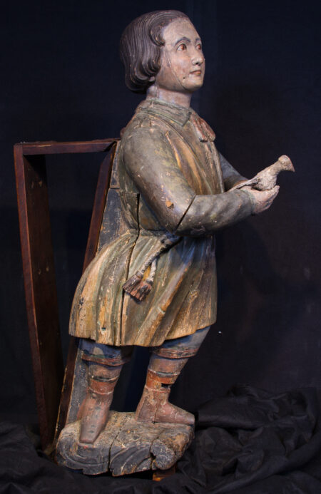 American Ship's Figurehead of a Young Boy Holding a Dove