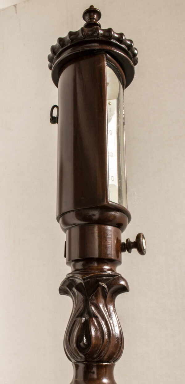 Fine Carved Mahogany and Brass Gimballed Marine Barometer - Image 4