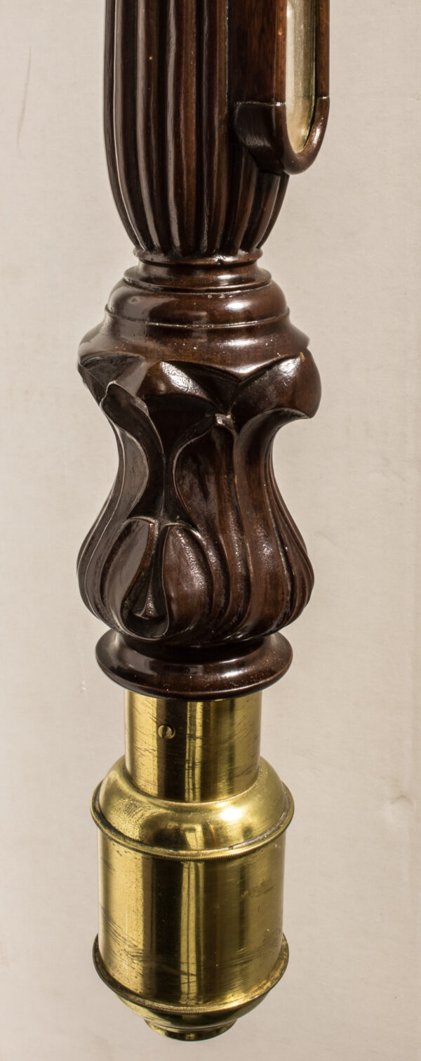 Fine Carved Mahogany and Brass Gimballed Marine Barometer - Image 2
