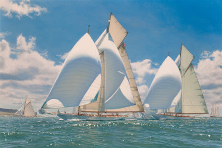 WESTWARD Leads the 1911 New York Yacht Club Cruise Into Newport