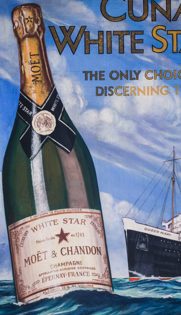 Cunard-White Star Lines R.M.S. QUEEN MARY and Moet Chandon Original Advertising Art - Image 4