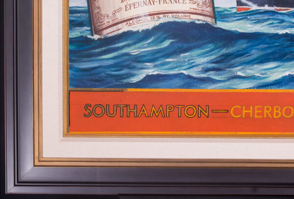 Cunard-White Star Lines R.M.S. QUEEN MARY and Moet Chandon Original Advertising Art - Image 2