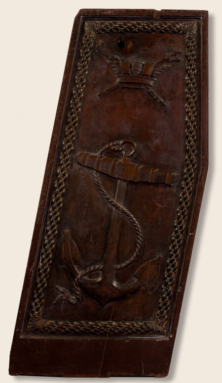 Carved Gangway Board with Anchor and Crown
