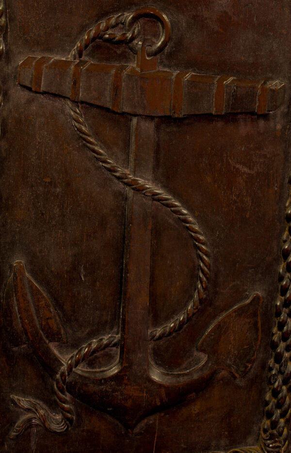 Carved Gangway Board with Anchor and Crown - Image 6