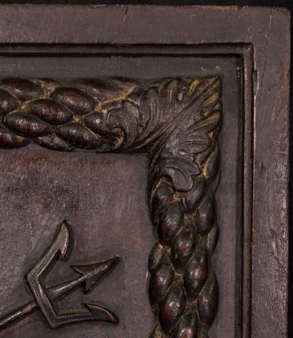 Carved Gangway Board with Anchor and Crown - Image 4