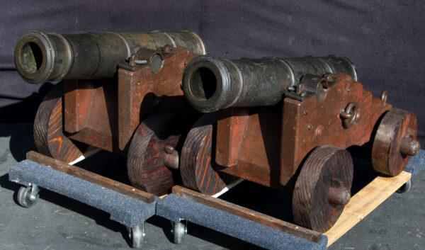 Pair of Bronze Cannons on Period Naval Carriages - Image 4