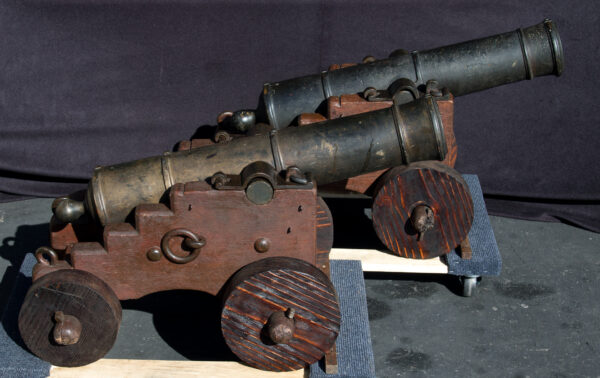 Pair of Bronze Cannons on Period Naval Carriages - Image 12