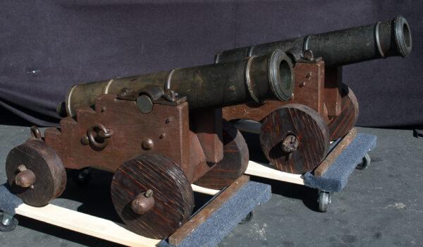 Pair of Bronze Cannons on Period Naval Carriages - Image 10