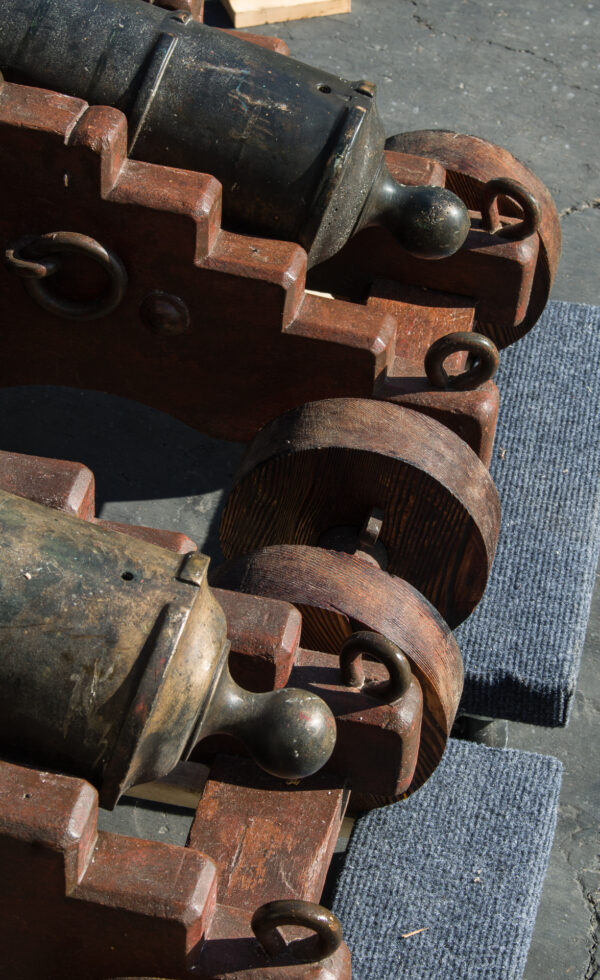 Pair of Bronze Cannons on Period Naval Carriages - Image 8