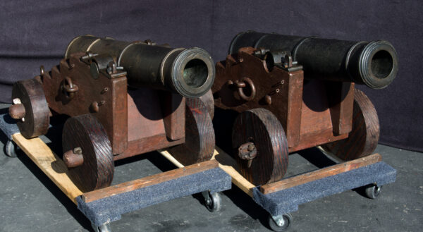 Pair of Bronze Cannons on Period Naval Carriages - Image 7