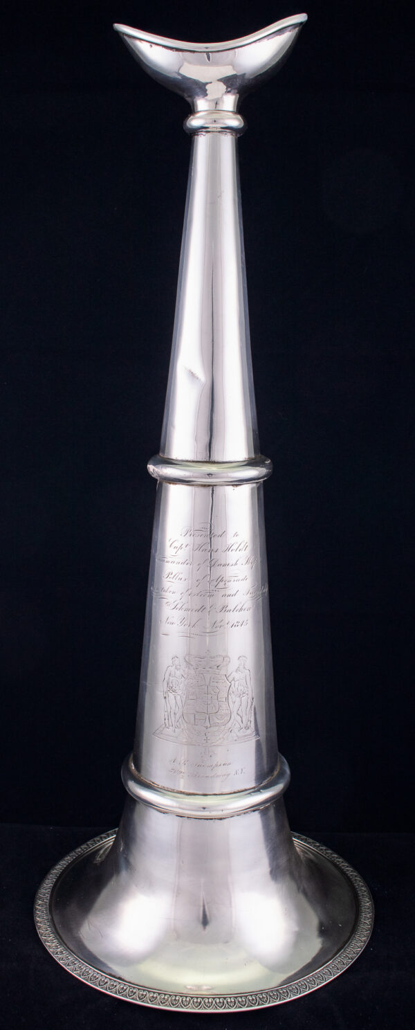 Solid Silver Presentation Land Hailer Speaking Trumpet