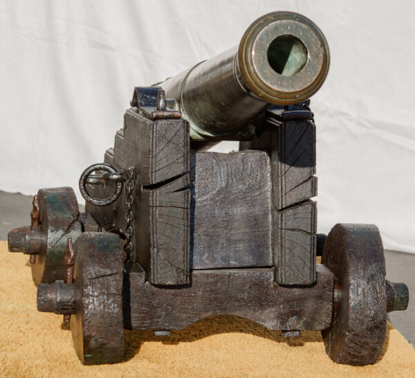 French 18th Century 1lb. Bronze Cannon on Original Carriage - Image 9