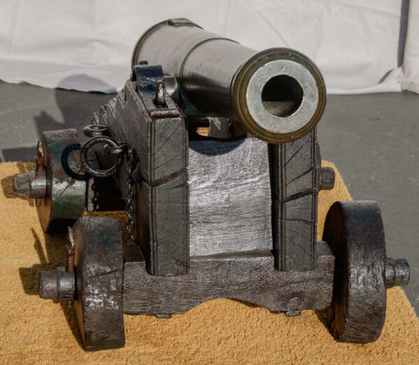 French 18th Century 1lb. Bronze Cannon on Original Carriage - Image 8