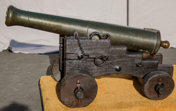 French 18th Century 1lb. Bronze Cannon on Original Carriage - Image 6