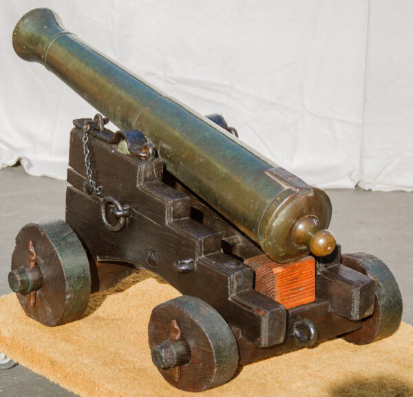 French 18th Century 1lb. Bronze Cannon on Original Carriage - Image 4
