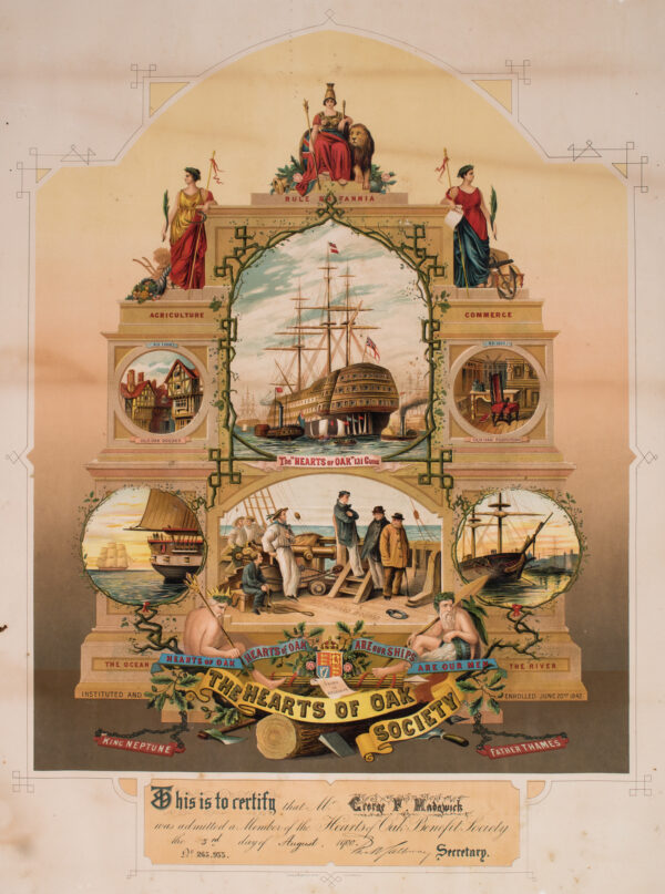 Full Color British Hearts of Oak Membership Lithograph - Image 5