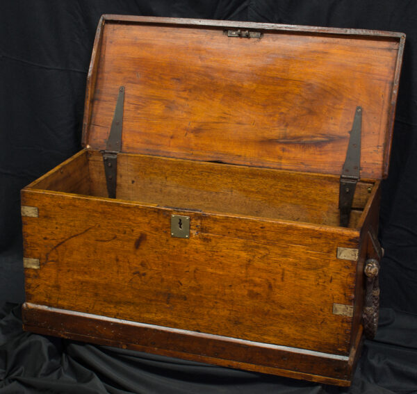 Camphor Wood and Brass Sea Chest Owned by a Danish Sea Captain - Image 7