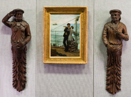 Rare Pair of Large Carved Marine Figures, Circa 1870