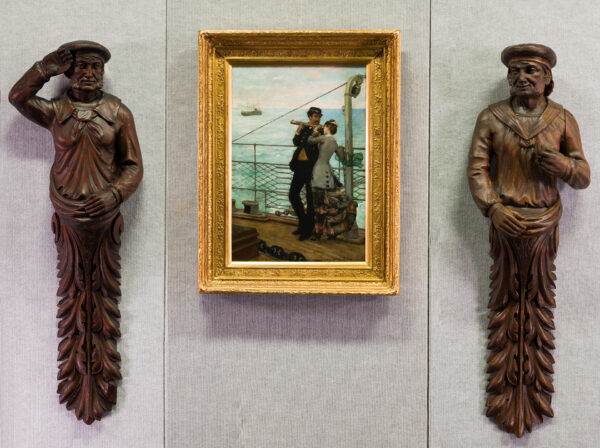 Rare Pair of Large Carved Marine Figures, Circa 1870