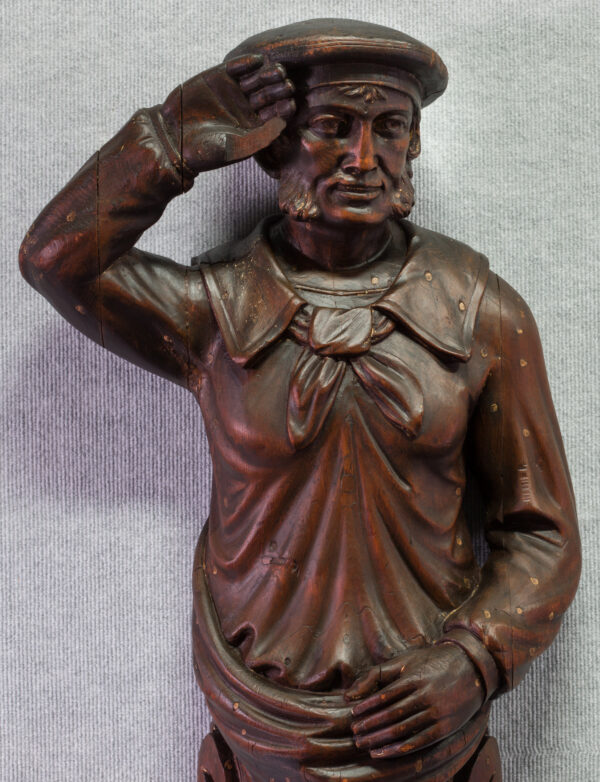 Rare Pair of Large Carved Marine Figures, Circa 1870 - Image 12