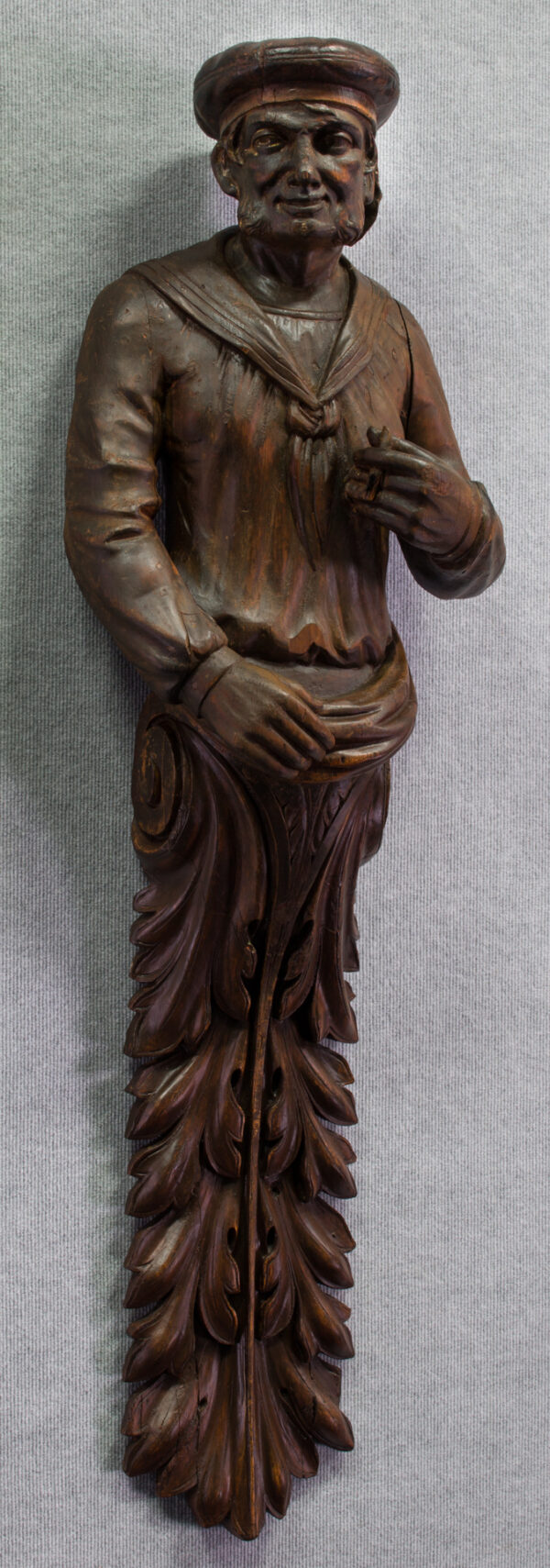 Rare Pair of Large Carved Marine Figures, Circa 1870 - Image 7