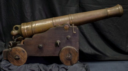 18th Century Bronze British Naval Cannon on Original Carriage