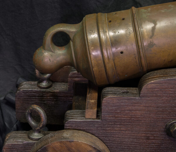 18th Century Bronze British Naval Cannon on Original Carriage - Image 3