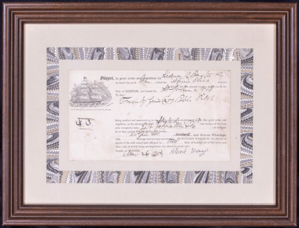 Original Bill of Lading for the Ship APRIL BLISS