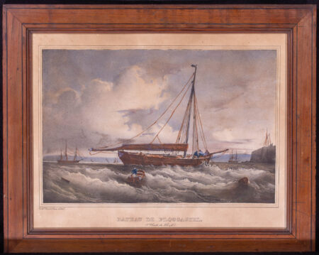 Period Colored Lithograph Bateau de Plougastel