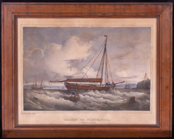 Period Colored Lithograph Bateau de Plougastel