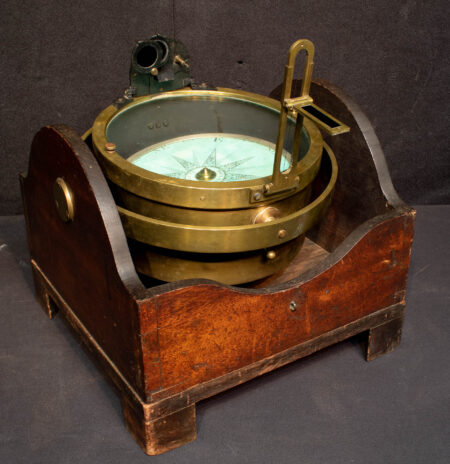Rare Early US Navy Gimballed Compass by Blunt of New York