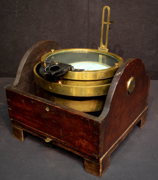 Rare Early US Navy Gimballed Compass by Blunt of New York - Image 7