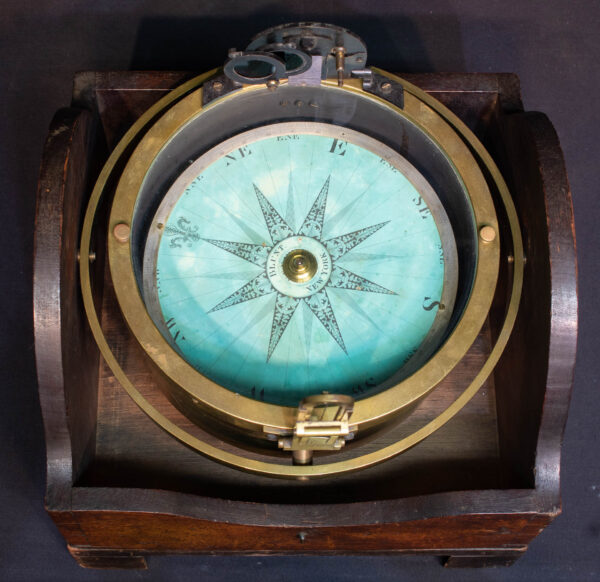 Rare Early US Navy Gimballed Compass by Blunt of New York - Image 6