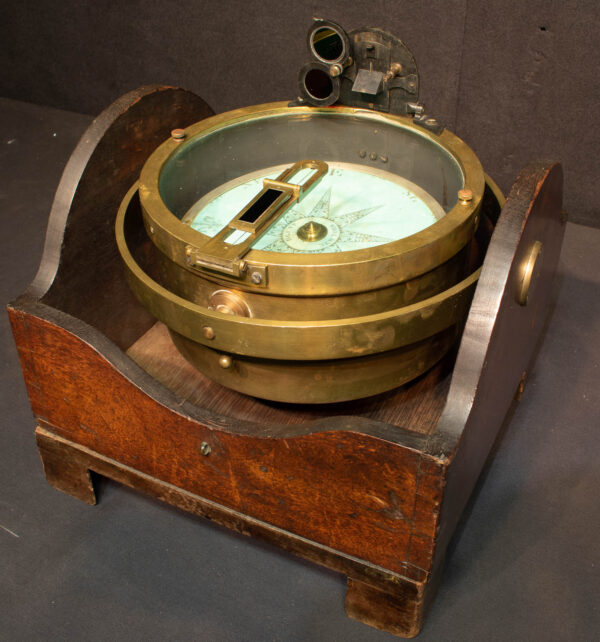 Rare Early US Navy Gimballed Compass by Blunt of New York - Image 3