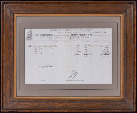 American Ship's Customs Entry Bohlen & Co