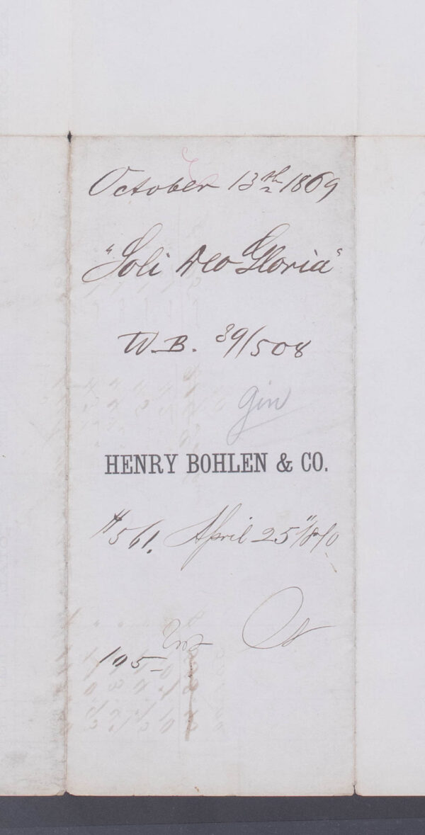 American Ship's Customs Entry Bohlen & Co - Image 2