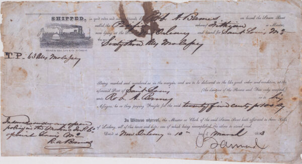 Original Bill of Lading for Steamship PACIFIC - Image 2