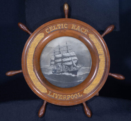 Celtic Race Liverpool Painting Photo in Period Ships Wheel Frame