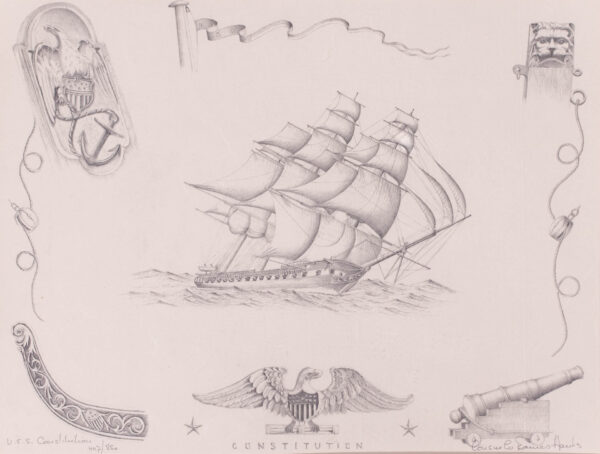 Etching of USS CONSTITUTION - Image 2