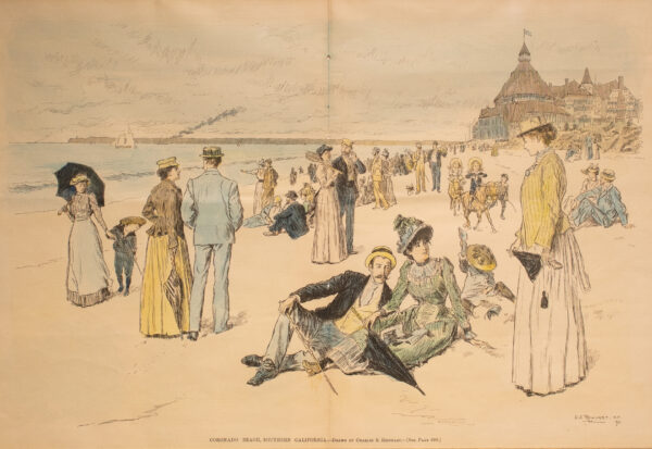 Hand Colored Etching of Coronado California