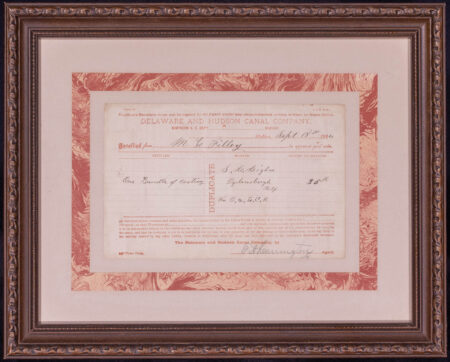 Delaware and Hudson Canal Co. Original Receipt
